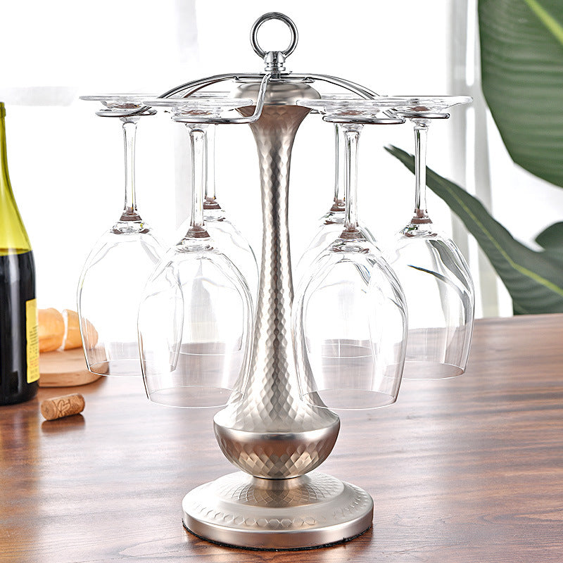 Creative Iron Wire Wine Rack Stand Hanging Drinking Glasses Stemware Rack Shelf Wine Bottle & Glass Cup Holder Display