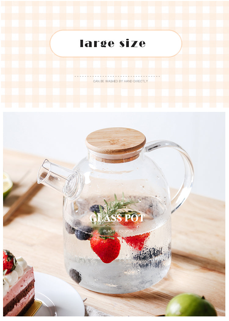 1L/1.6L Big Transparent Borosilicate Glass Teapot Heat-Resistant Large Clear Tea Pot Flower Tea Set Puer Kettle Office Home Tool