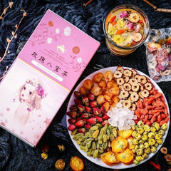 HelloYoung 15 Pcs Natural Babao Tea Includes Longan Rose Jujube Herbal Tea Beauty Skin 180g