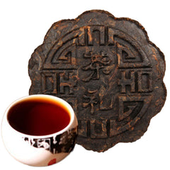 HelloYoung100g Yunnan Puerh Tea Moon Cake Flower Good Moon Round Pu Er Ripe Tea Green Food