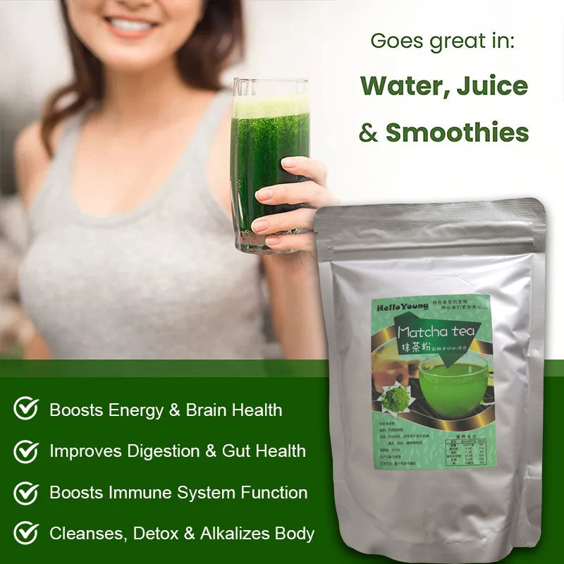 HelloYoung 250g Premium Matcha Powder Organic Ceremonial Grade Best for Matcha Green Tea, Latte diet drink for loss weight