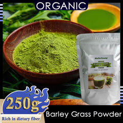 HelloYoung Pure Organic Barley Grass Original Powder Juice Drink 250g 100% Natural Superfood, Vegan, Gluten Free, Non-GMO, Kosher