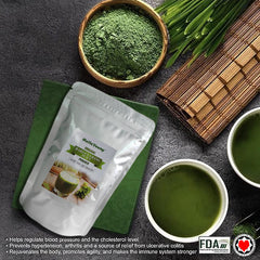 HelloYoung Pure Organic Barley Grass Original Powder Juice Drink 250g 100% Natural Superfood, Vegan, Gluten Free, Non-GMO, Kosher
