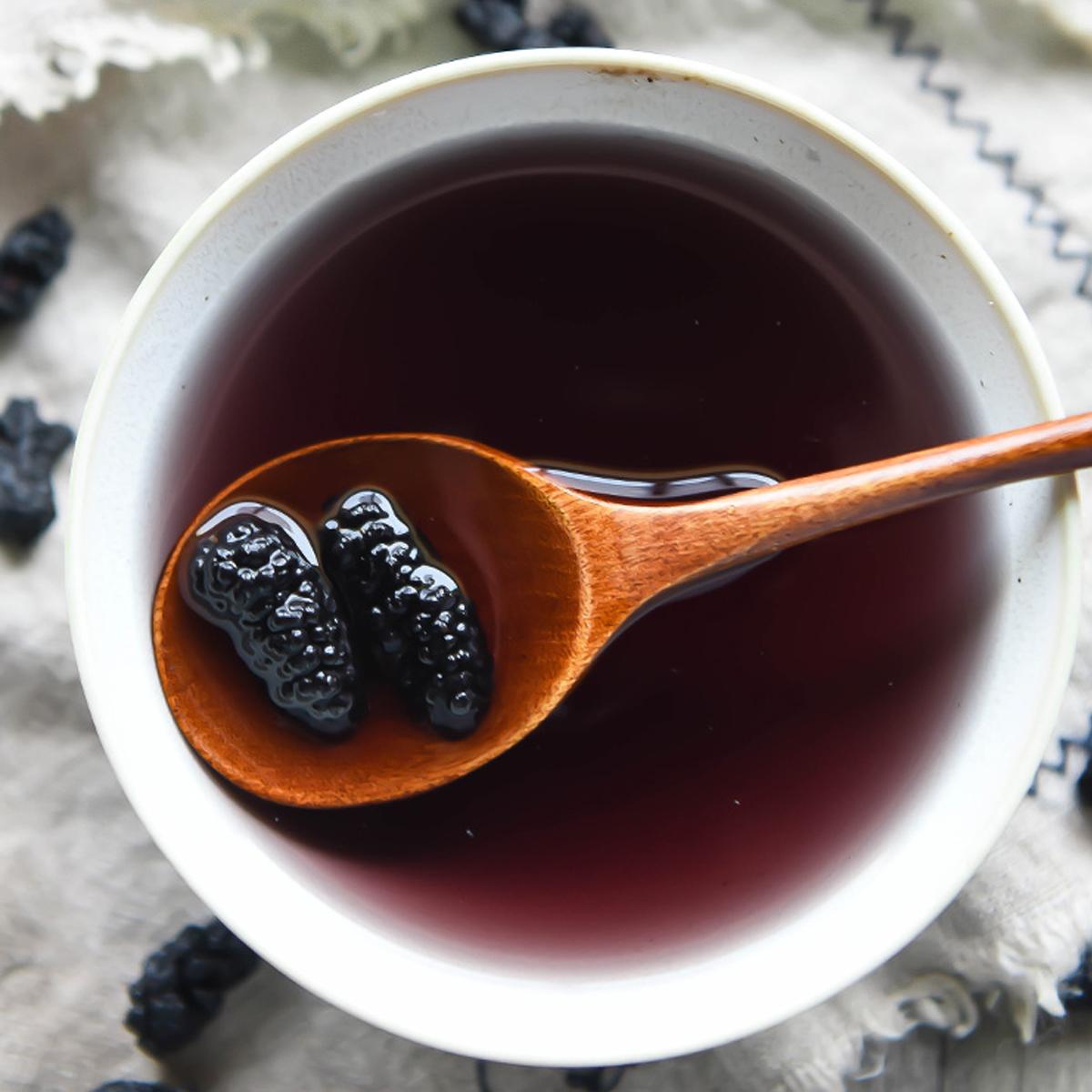 HelloYoung Dried Mulberry Fruit Tea Natural Black Mulberry Tea Enriching Blood Health Care