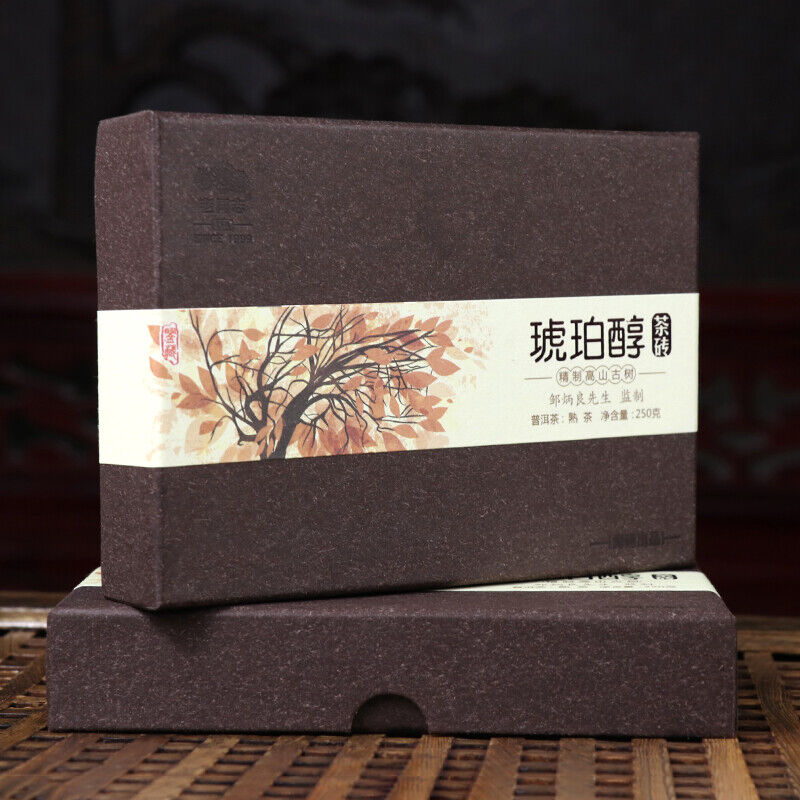 Amber Chun *  Haiwan Bulang Mountain Old Tree Puerh Puer Tea Ripe Brick 250g