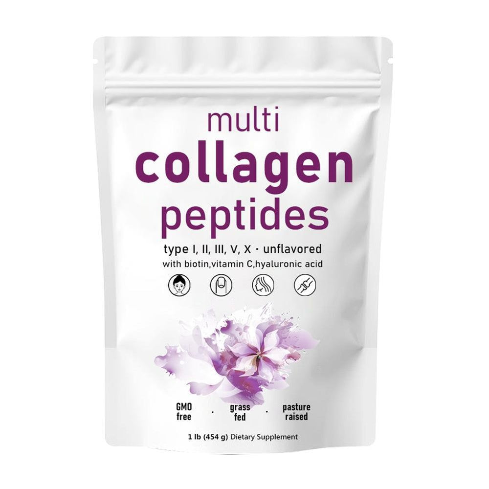Multi Collagen Peptides Powder - Hydrolyzed Protein Peptides (Type I,II,III,V,X)