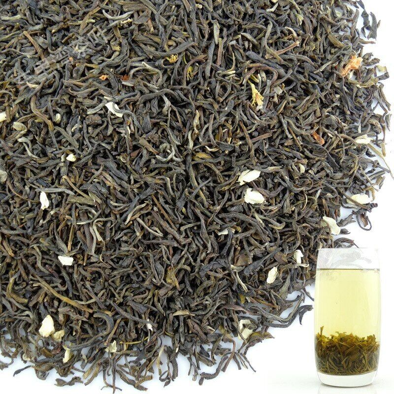 HelloYoung Chinese Organic Jasmine Green Tea Hairy Tip Silver Buds Loose Leaf Flower Tea