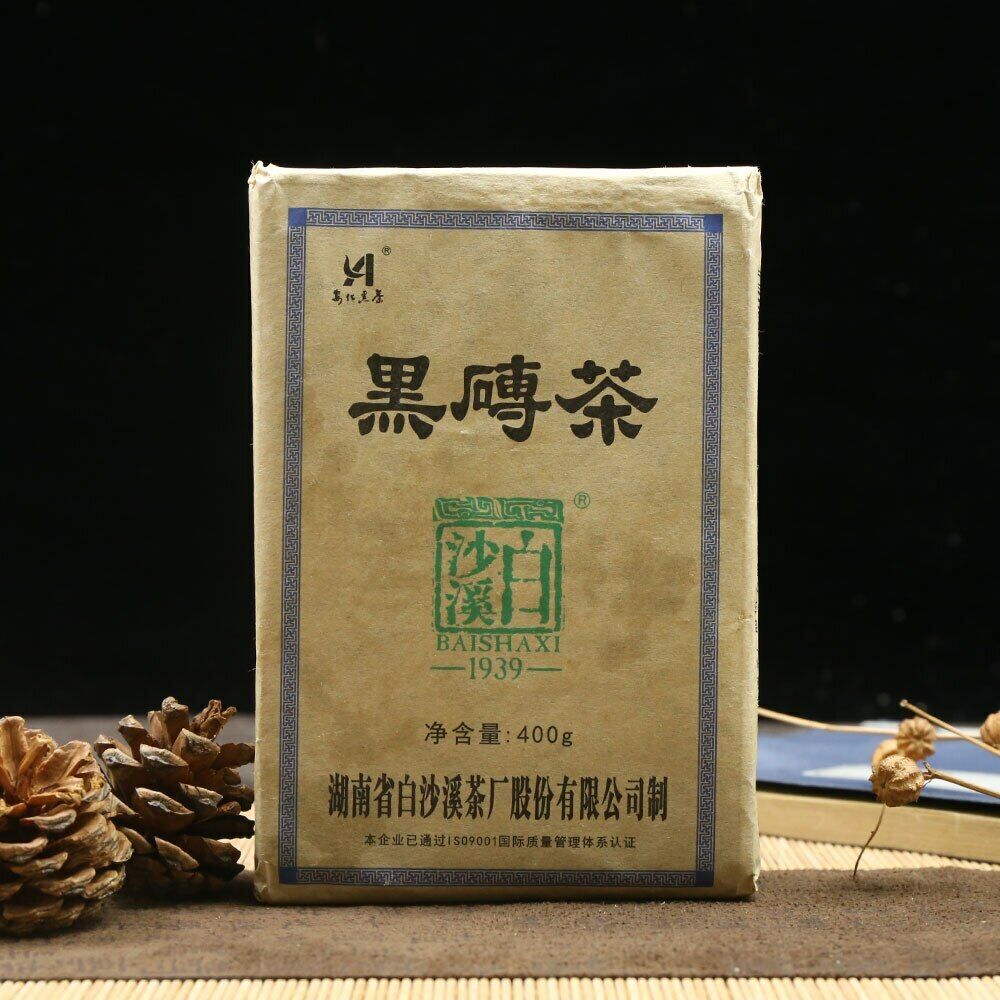 HelloYoung Bai Sha Xi Dark Tea Black Brick 400g Ancient Tree Health Anhua Dark Tea