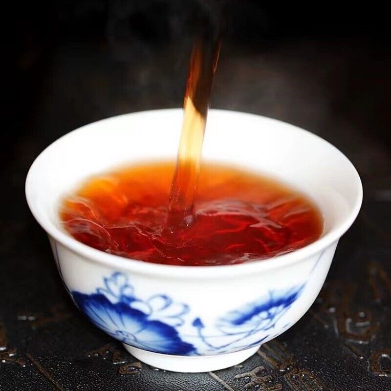 357g Yunnan Qizi Shu Puerh Cake Tea Menghai 7572 Old Pu-erh Ripe Tea Cake