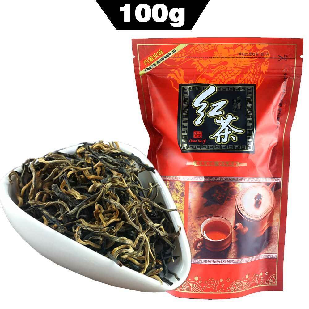 HelloYoung TeaDian Hong Famous Yunnan Black Tea Dianhong Imported-China Bag Package 100g