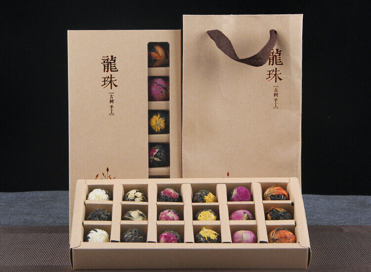 HelloYoung Yunnan Raw Pu'er Scented Tea 120g (18pcs) Dragon Ball Gift Box Jasmine 6 Flavor