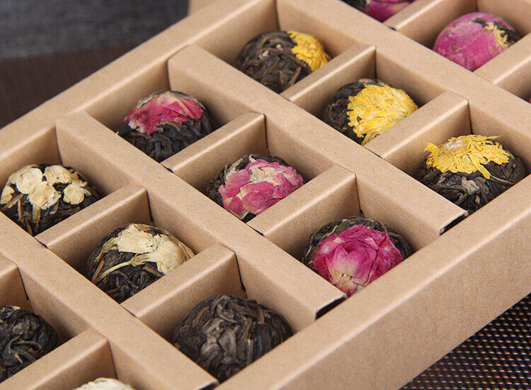HelloYoung Yunnan Raw Pu'er Scented Tea 120g (18pcs) Dragon Ball Gift Box Jasmine 6 Flavor