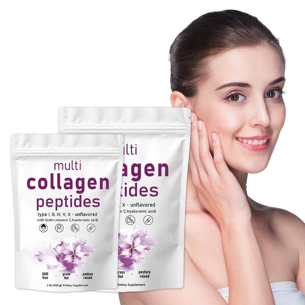 Multi Collagen Peptides Powder - Hydrolyzed Protein Peptides (Type I,II,III,V,X)