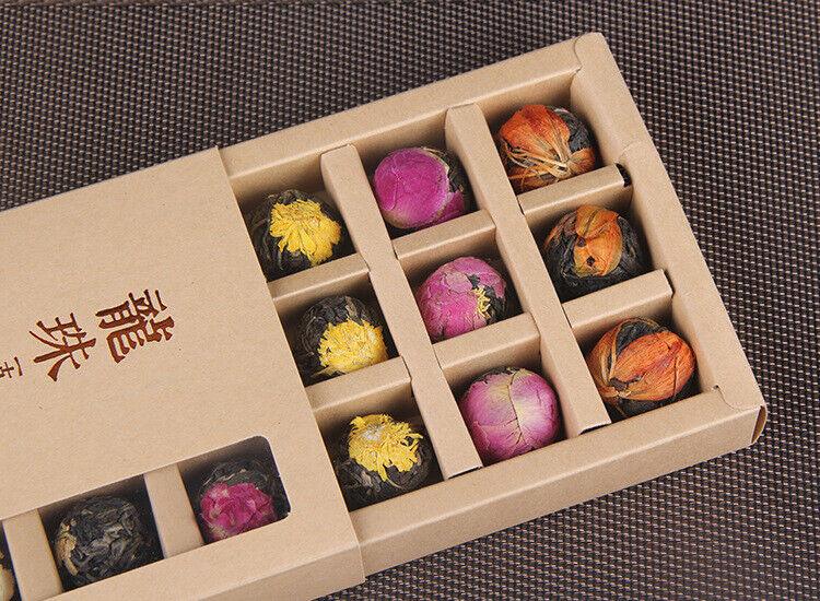 HelloYoung Yunnan Raw Pu'er Scented Tea 120g (18pcs) Dragon Ball Gift Box Jasmine 6 Flavor