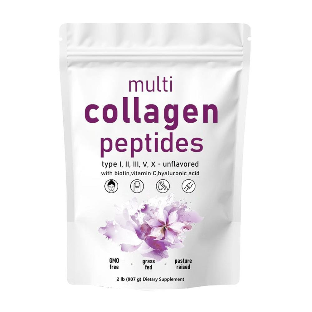 Multi Collagen Peptides Powder - Hydrolyzed Protein Peptides (Type I,II,III,V,X)