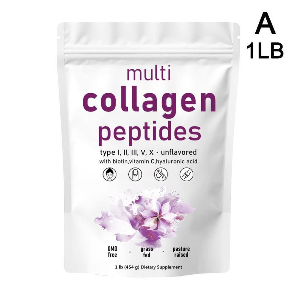 Multi Collagen Peptides Powder - Hydrolyzed Protein Peptides (Type I,II,III,V,X)