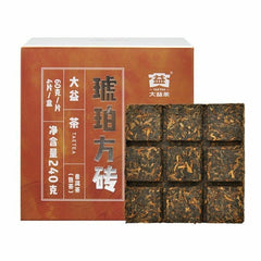 HelloYoung Pu'er Tea Cubes Amber Menghai Dayi Pu-erh Puer Tea Brick Ripe 240g/8.46oz