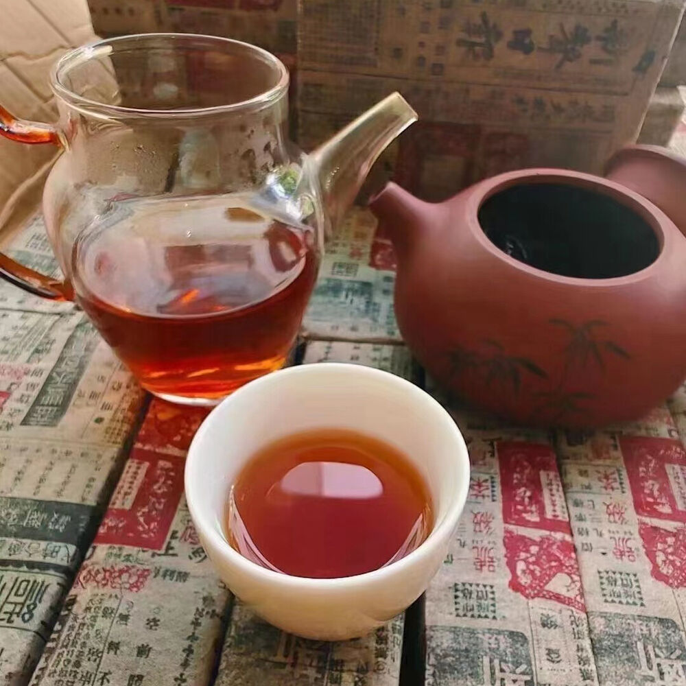 500g Yunnan Aged Pu-erh Ripe Tea Brick Jingchanghao Old Puerh Tea Pu'er Tea