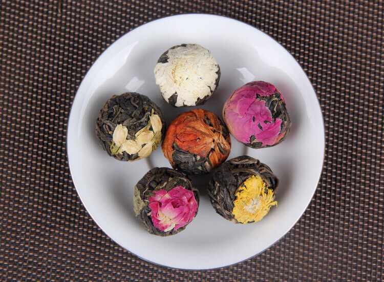 HelloYoung Yunnan Raw Pu'er Scented Tea 120g (18pcs) Dragon Ball Gift Box Jasmine 6 Flavor