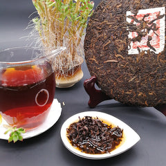 HelloYoung Yunnan Tong Qing Hao Yiwu Mt. Old Tea Puerh Tea Cake Ripe Puer Cooked 357g