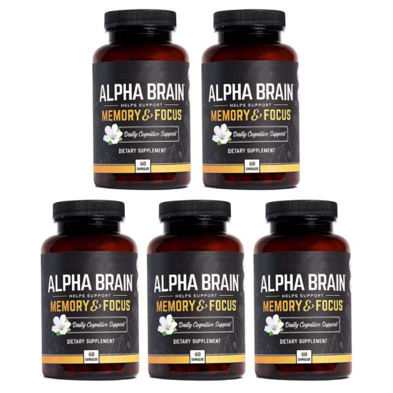 1-5PCS Alpha Brain Memory & Focus 60 Capsules Supplement for Men & Women