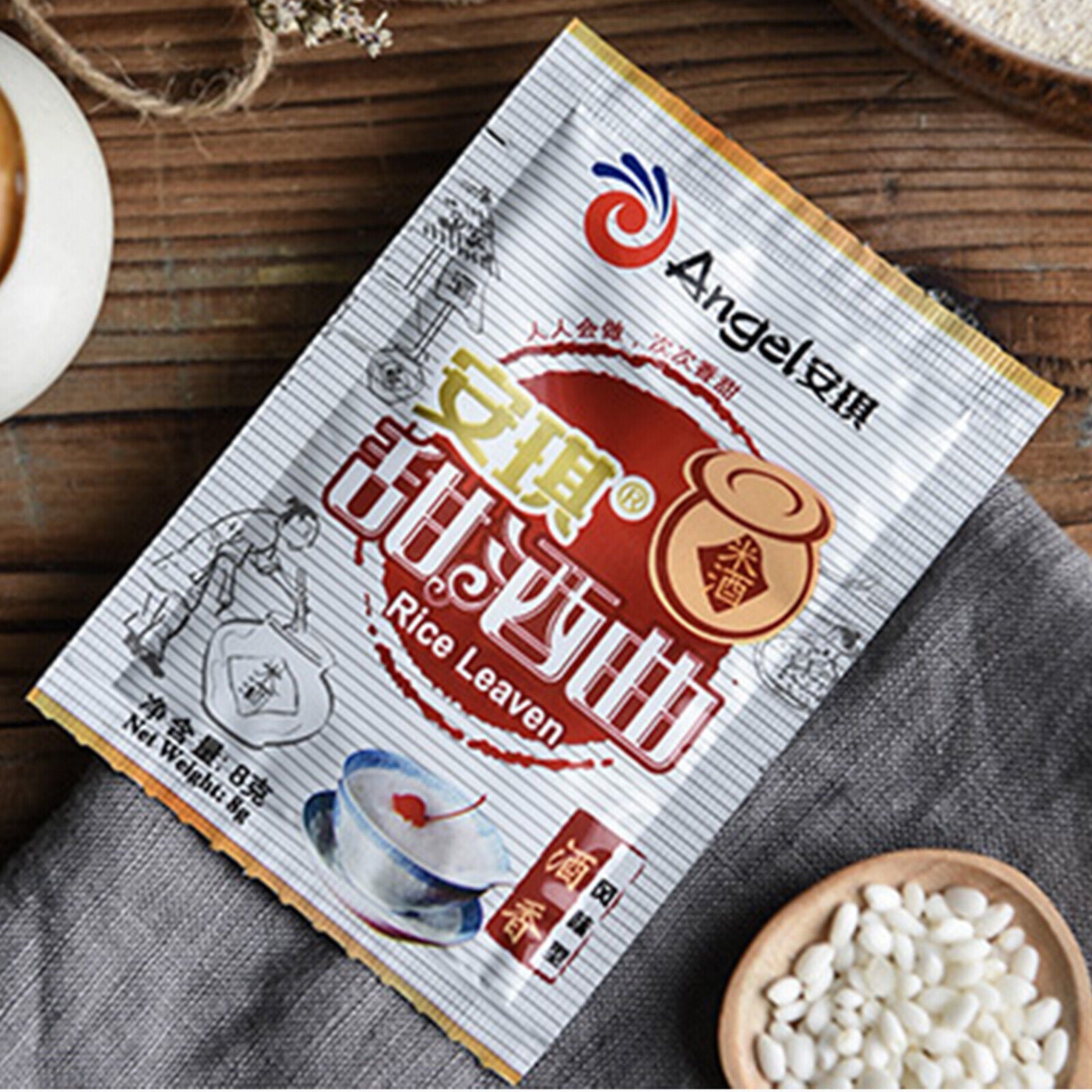 Dry Yeast Alcohol Fermentation 安琪牌酒曲干酵母Active Rice Wine Koji Power 8g ...