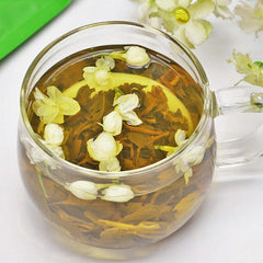 HelloYoung 2023 Chinese Green Tea Loose Leaf with Dried Jasmine White Flower 250g