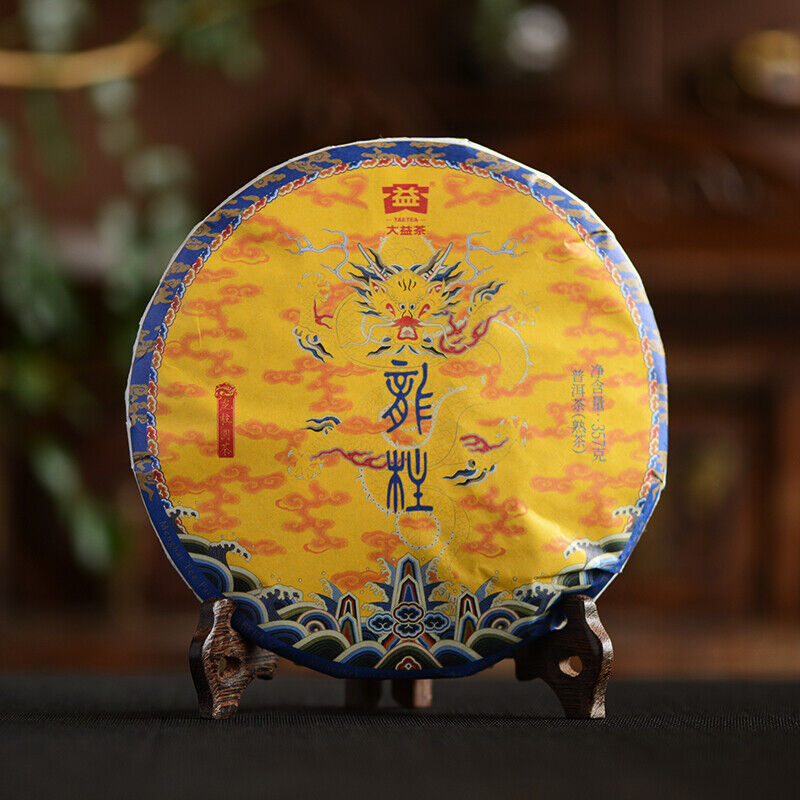 HelloYoung Ripe Puer Cake Dragon Pole TAETEA Menghai Dayi Classical Pu-erh Tea 357g 2101