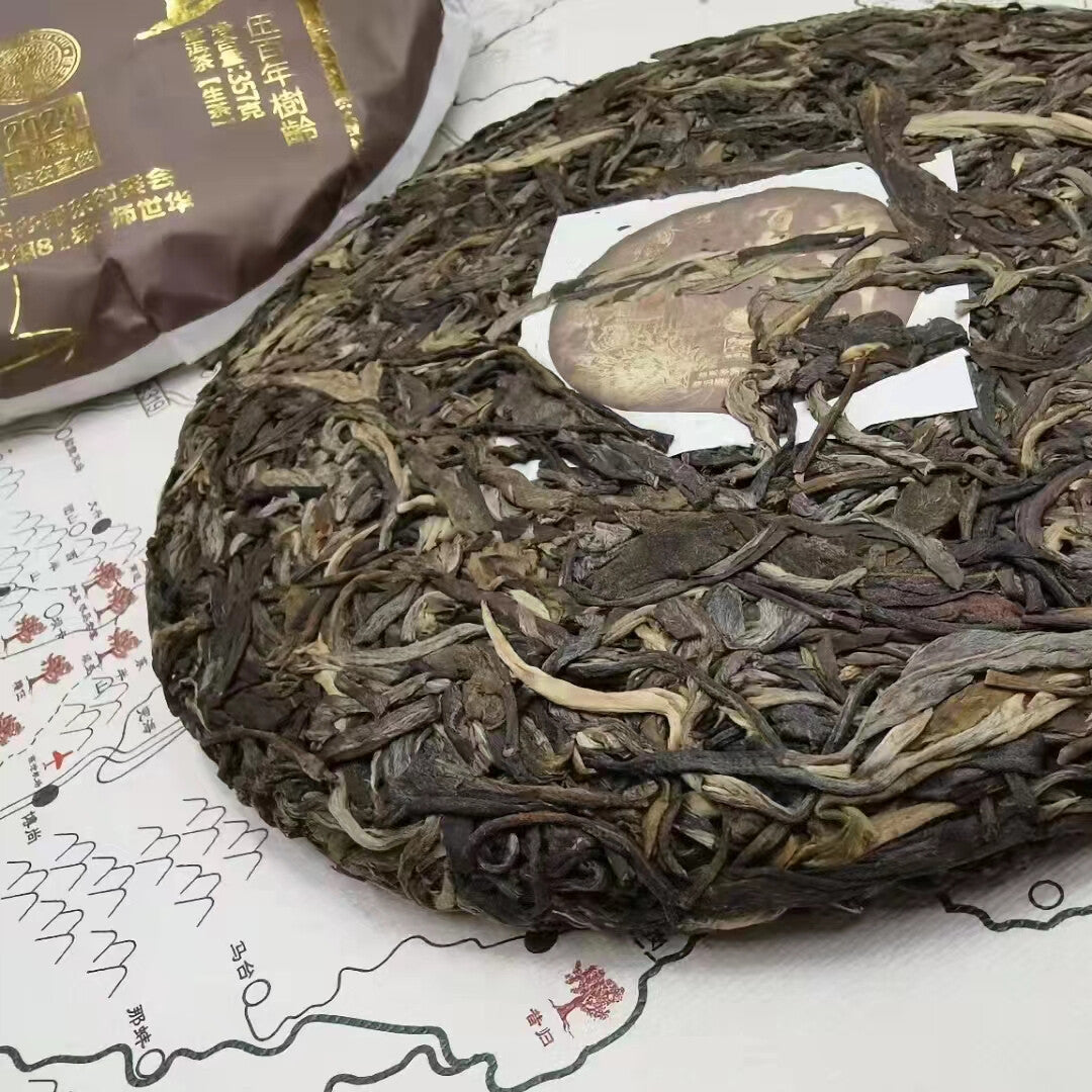 Yunnan Puerh Raw Tea Cake Hundred Year Xigui Raw Pu-erh Cake Tea Pu'er Tea 357g