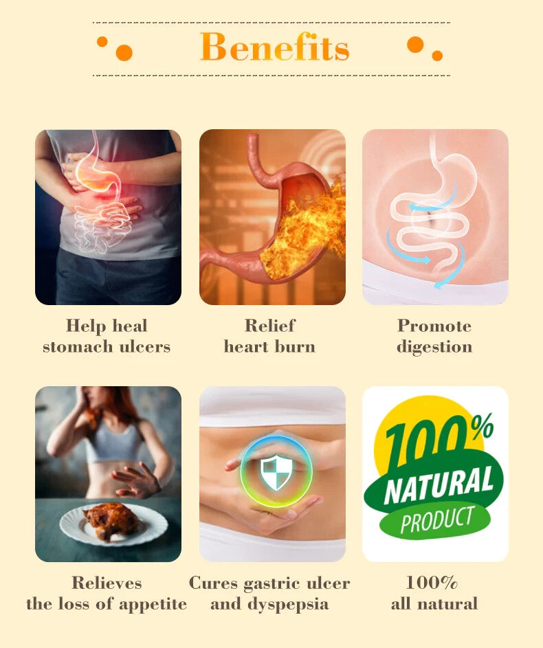 Natural Ulcer Healing Tea Gastric Stomach Pain Bloating Relief Promote Digestion