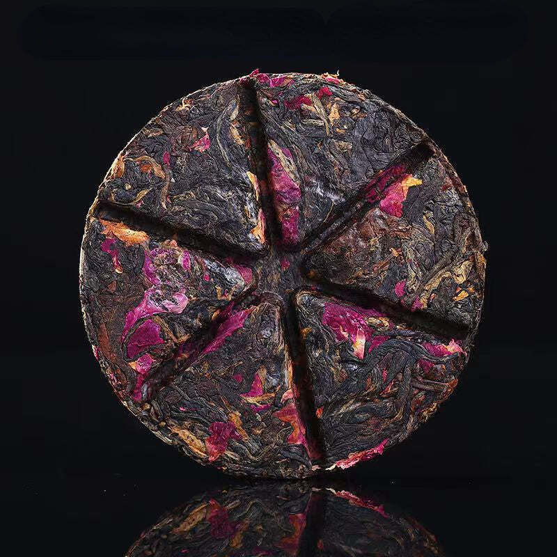 100g Fengqing Rose Black Tea Cake Yunnan Dianhong Flower Tea Organic Roselle Tea