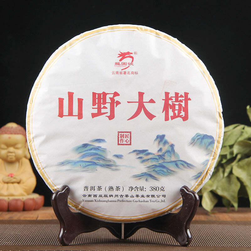 380g Cooked Pu'er Tea Cake Wild Old Tree Puerh Ripe Tea Yunnan Pu-erh Black Tea