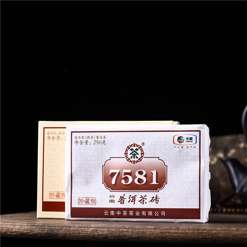 HelloYoung Brick Traditional Craft Tea Classic Cooked Puer Tea 7581 Ripe Puerh Tea 250g