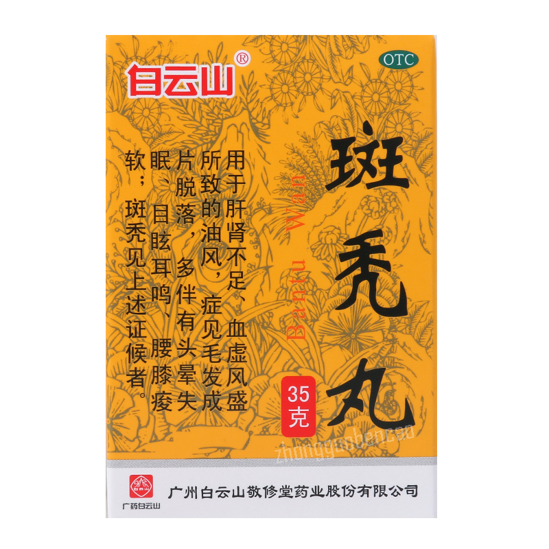 Baiyunshan Bantu Wan Hairloss Prevention 白云山斑秃丸