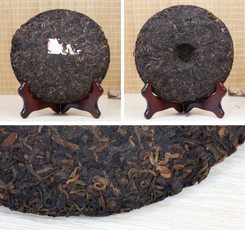 HelloYoung Ripe Puer Tea Cake 7590 Yunnan Qizibing Tea Aged Puer Tea Cake 357g/12.59oz