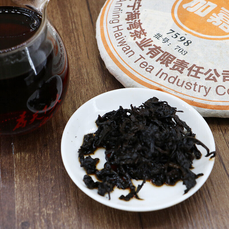 Lao Tong Zhi JIA JIA 7598 Anning Haiwan Yunnan Pu-erh Tea Cake  357g Ripe