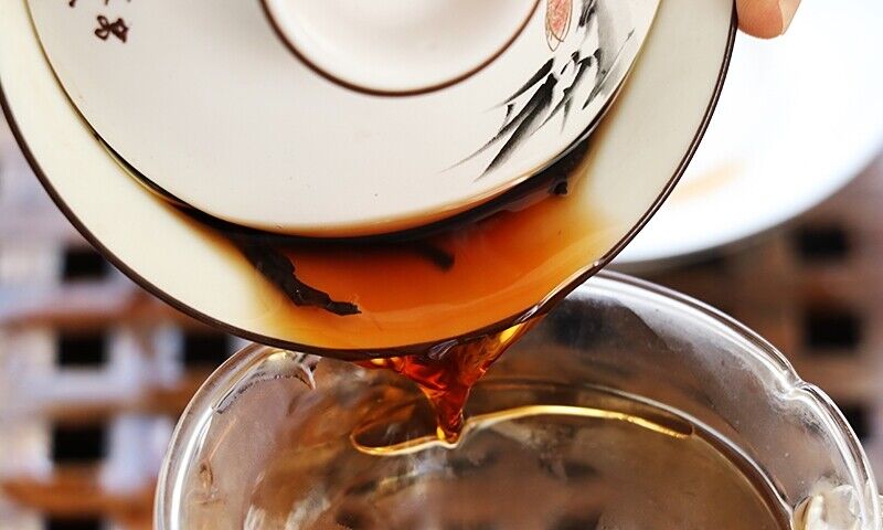 HelloYoung Ripe Puer Tea Cake 7590 Yunnan Qizibing Tea Aged Puer Tea Cake 357g/12.59oz