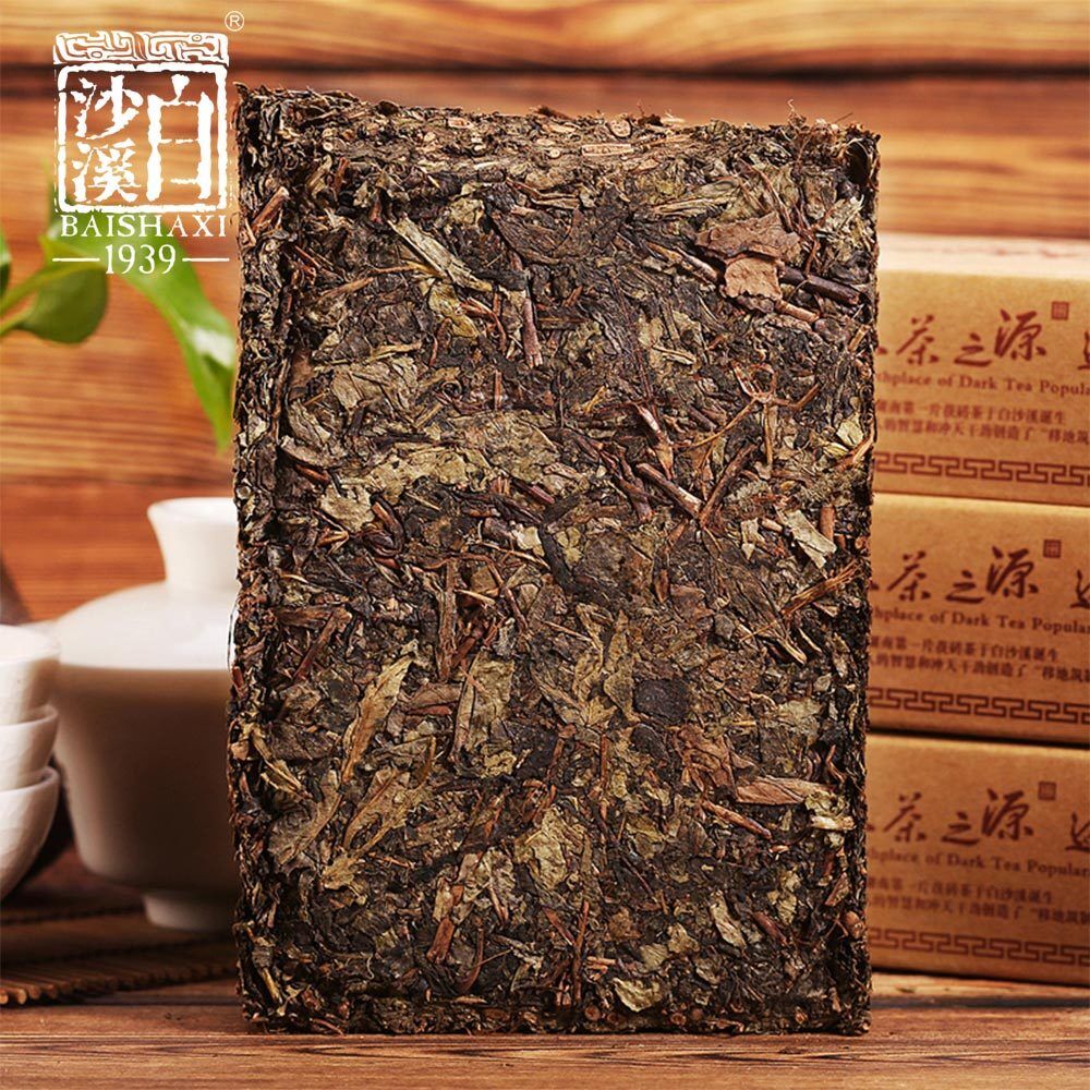 HelloYoung 1953 Dark Tea Brick //yr Golden Flower Fu Cha Anhua Baishaxi 338g