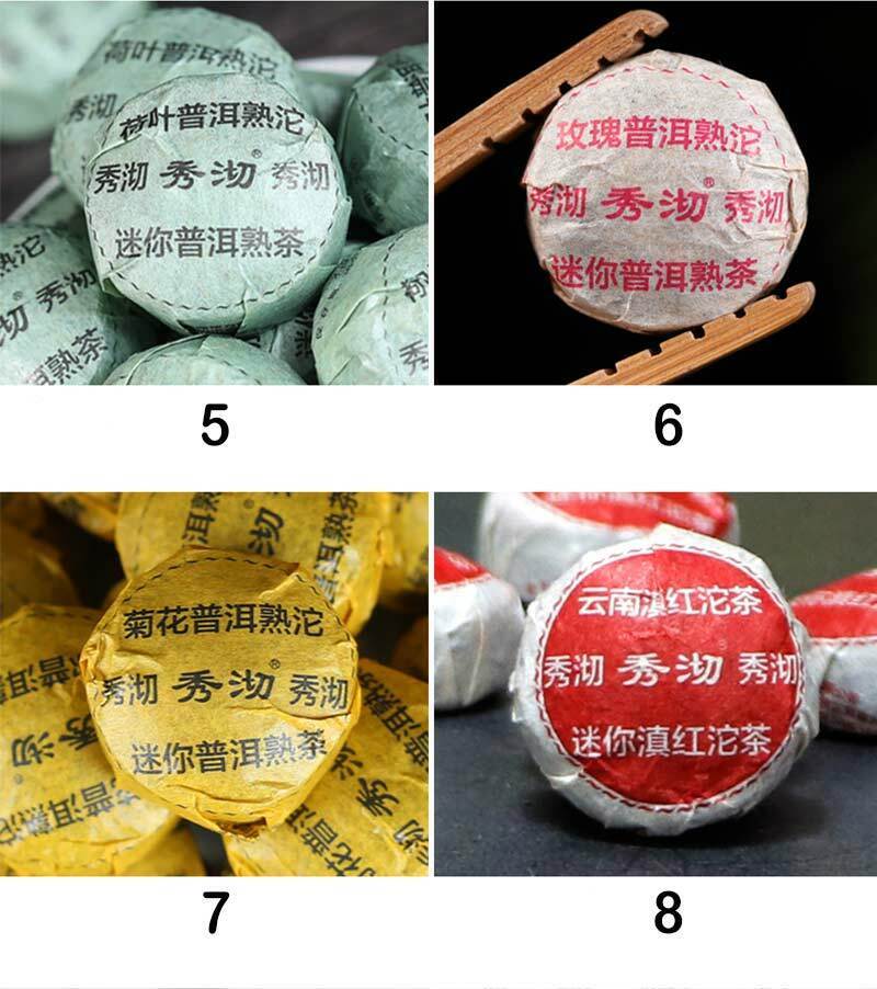 50 Pcs 10 Different Flavors Pu'er Mini Tuo Cha Raw and Ripe Pu-erh Mix Gift Bag