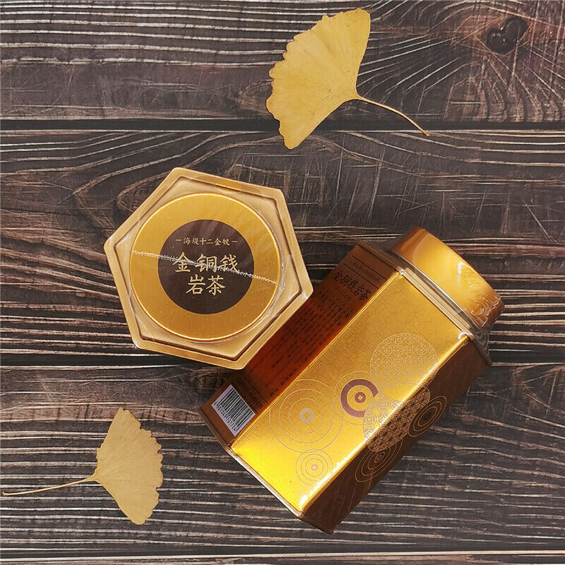 HelloYoung Sea Dyke Brand Golden Gopper Coin Fujian Wuyi Rock Tea Oolong Tea 100g Tin