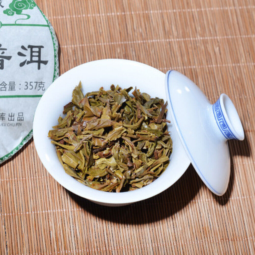 HelloYoung Green Tea Antique Organic Jingmai Old Pu-erh Tea Pu'er Cha Tea Cake Puerh 357g