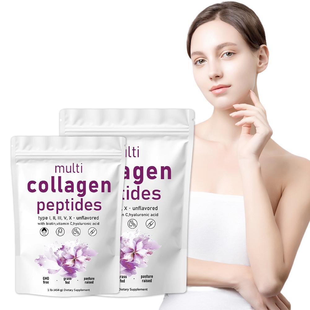 Multi Collagen Peptides Powder - Hydrolyzed Protein Peptides (Type I,II,III,V,X)