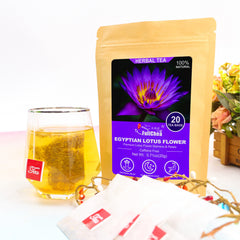 HelloYoung FullChea - 20 pcs Egyptian Blue Lotus Flower Tea Bags Premium Lotus Herba Tea