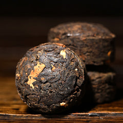 HelloYoung Yunnan Small Puerh Tea Cake Tangerine Peel Pu'er Tea Chinese Puer Black Tea 500g