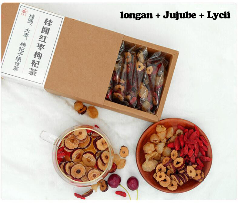 HelloYoung Tea Drink Dried Assorted Herbal Tea A Mixed  Longan+Jujube+Lycii Herbal Tea Bags