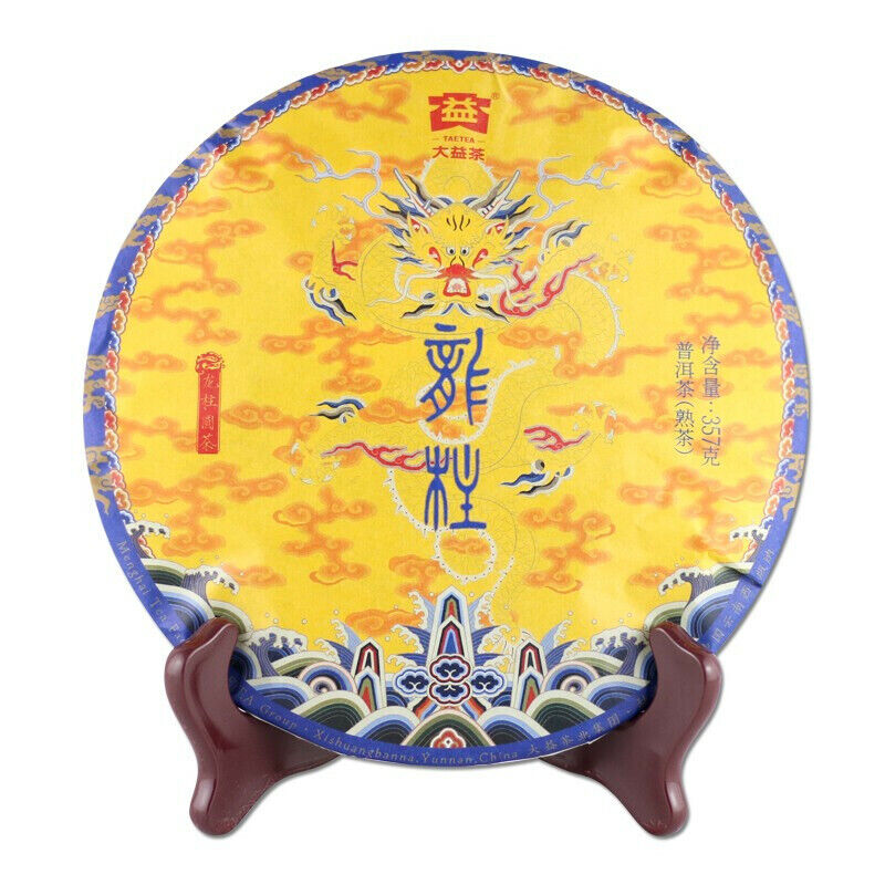HelloYoung Ripe Puer Cake Dragon Pole TAETEA Menghai Dayi Classical Pu-erh Tea 357g 2101