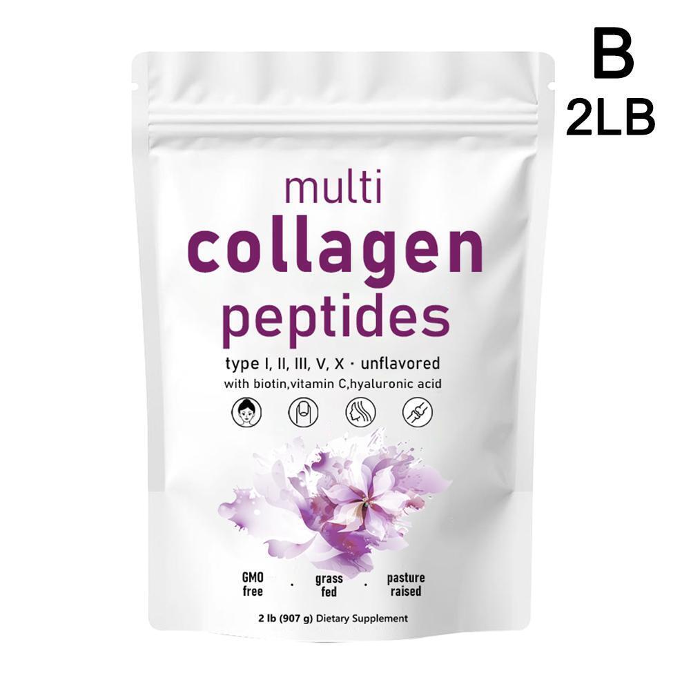 Multi Collagen Peptides Powder - Hydrolyzed Protein Peptides (Type I,II,III,V,X)