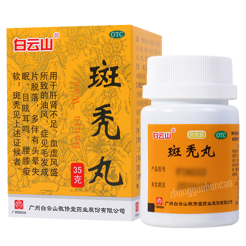 Baiyunshan Bantu Wan Hairloss Prevention 白云山斑秃丸