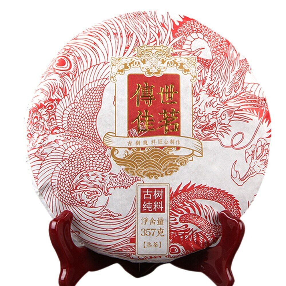 HelloYoung Chuan Shi Jia Ming Ripe Puer Tea Old Tree Pure Material Shu Puerh Tea 357g