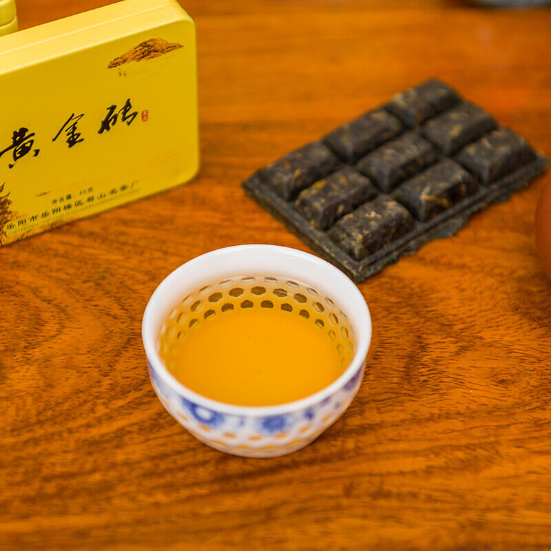 HelloYoung Genuine Jun Shan Huang Cha China Yellow Tea Mini Gold Brick Pressed Tea 45g Box